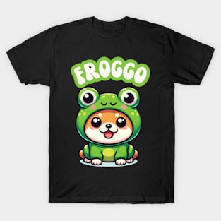 Froggo Cute Kawaii Dog in Frog Costume Puppy Toad T-Shirt